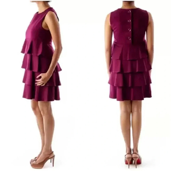 Theory Tiered Selma  Sleeveless Mini Dress - Picture 1 of 13